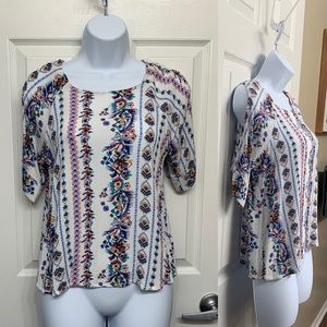 Worship Cold Open Cutout Shoulder Shirt Top S Small